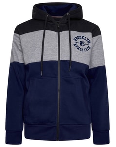 KAM Zip Cut and Sew Brooklyn Hoody Tiefschwarz
